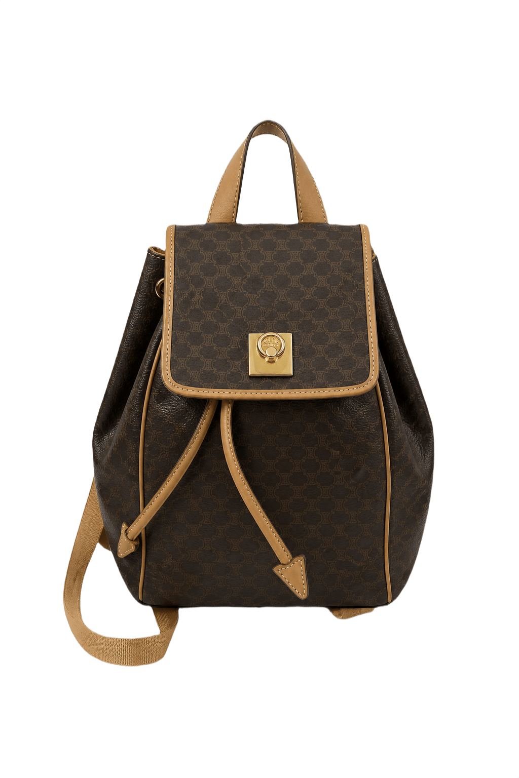 [1990s] Dark Brown Canvas Bag - Front View
