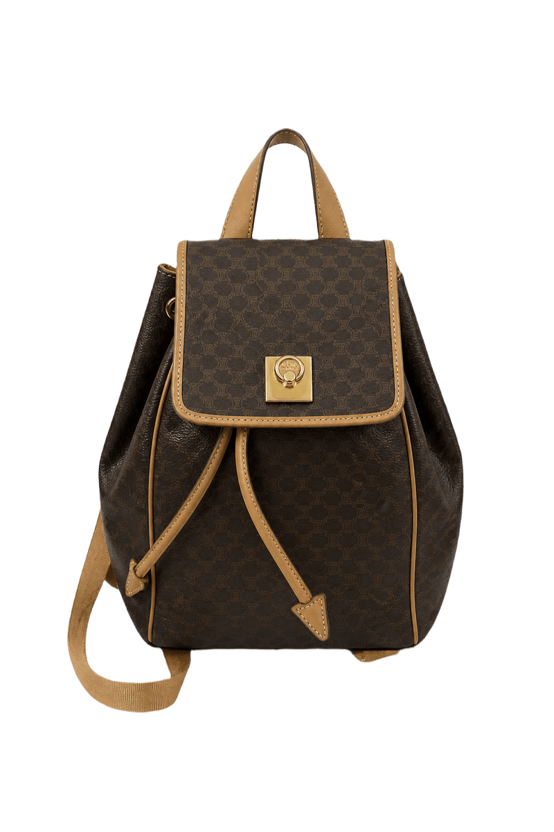 [1990s] Dark Brown Canvas Bag - Front View