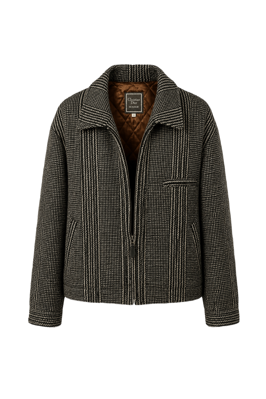 1980s Brown Wool Blend Jacket - Front View
