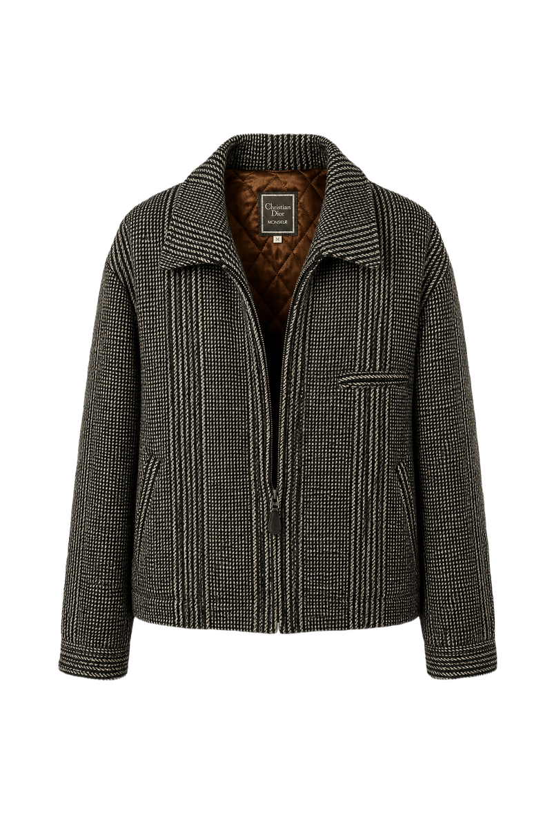 1980s Brown Wool Blend Jacket - Front View