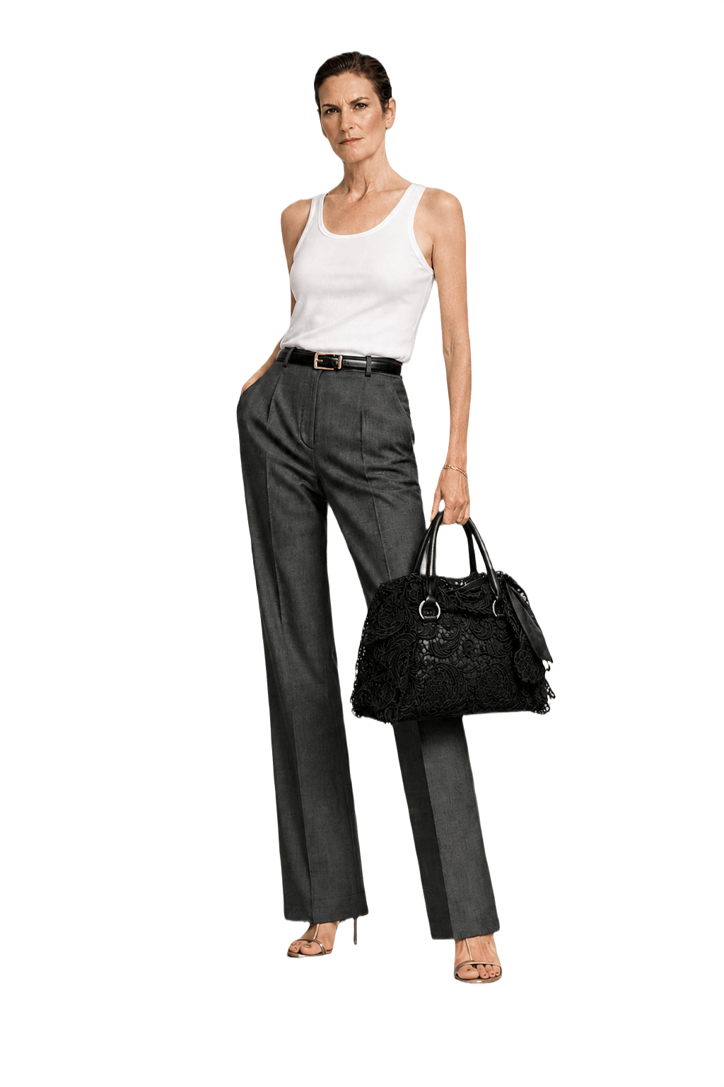 1990s Black Lace Bag - Model