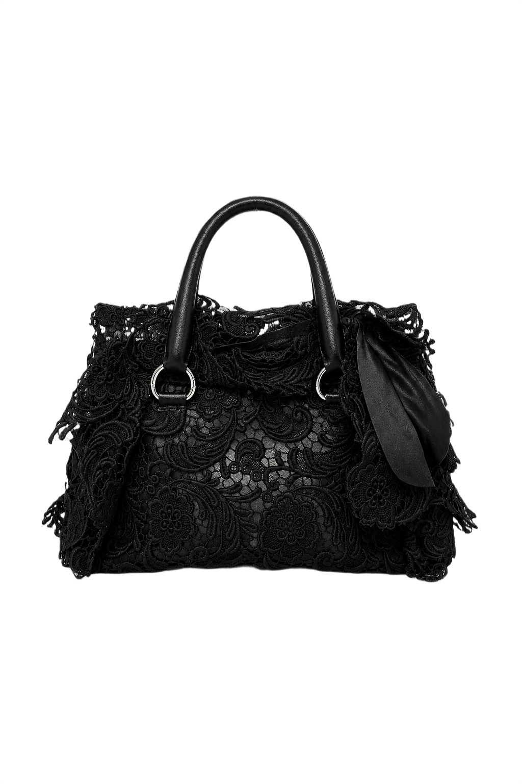 1990s Black Lace Bag - Front View