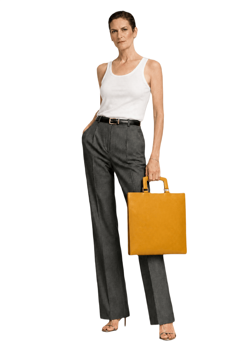 1990s Mustard Yellow Leather Bag - Model