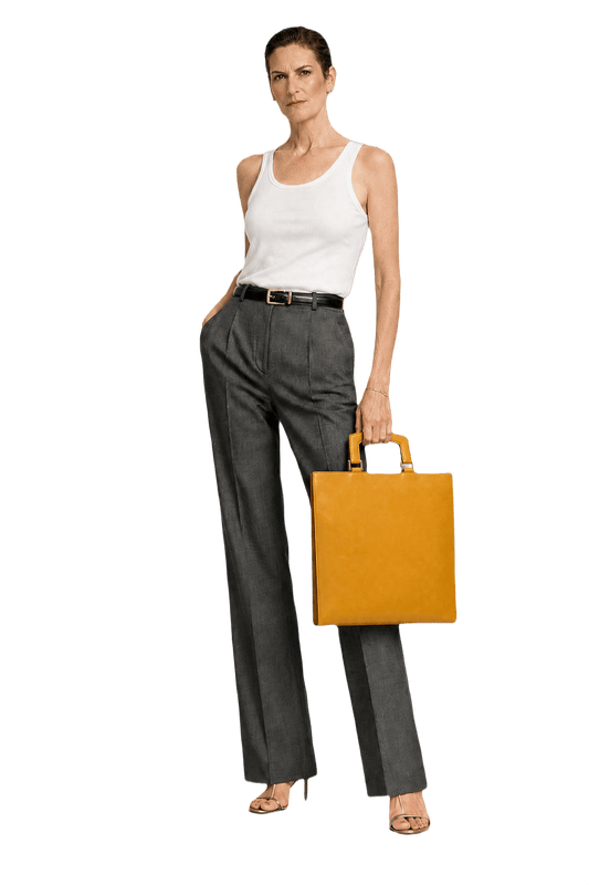 1990s Mustard Yellow Leather Bag - Model