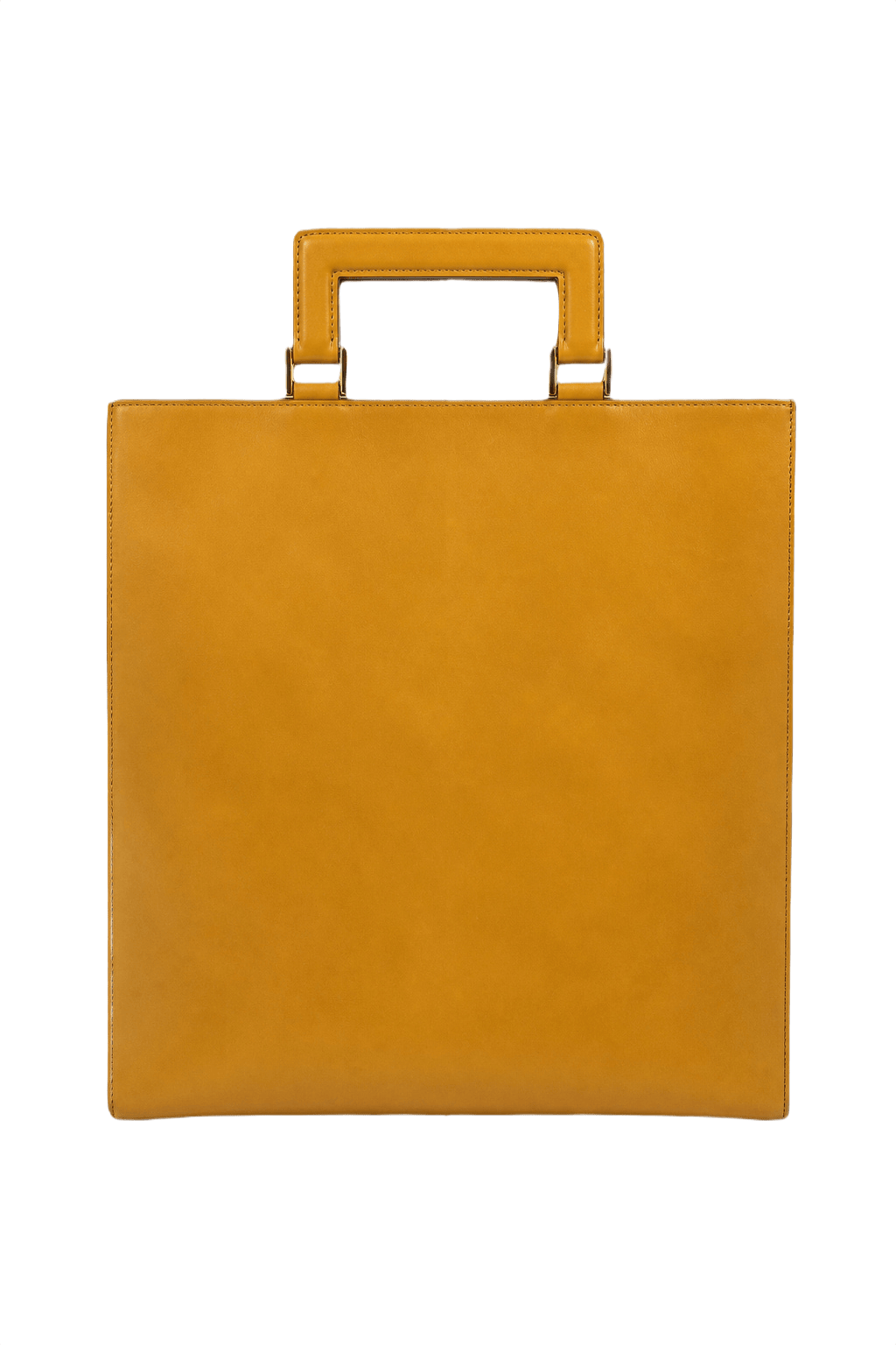1990s Mustard Yellow Leather Bag - Front View