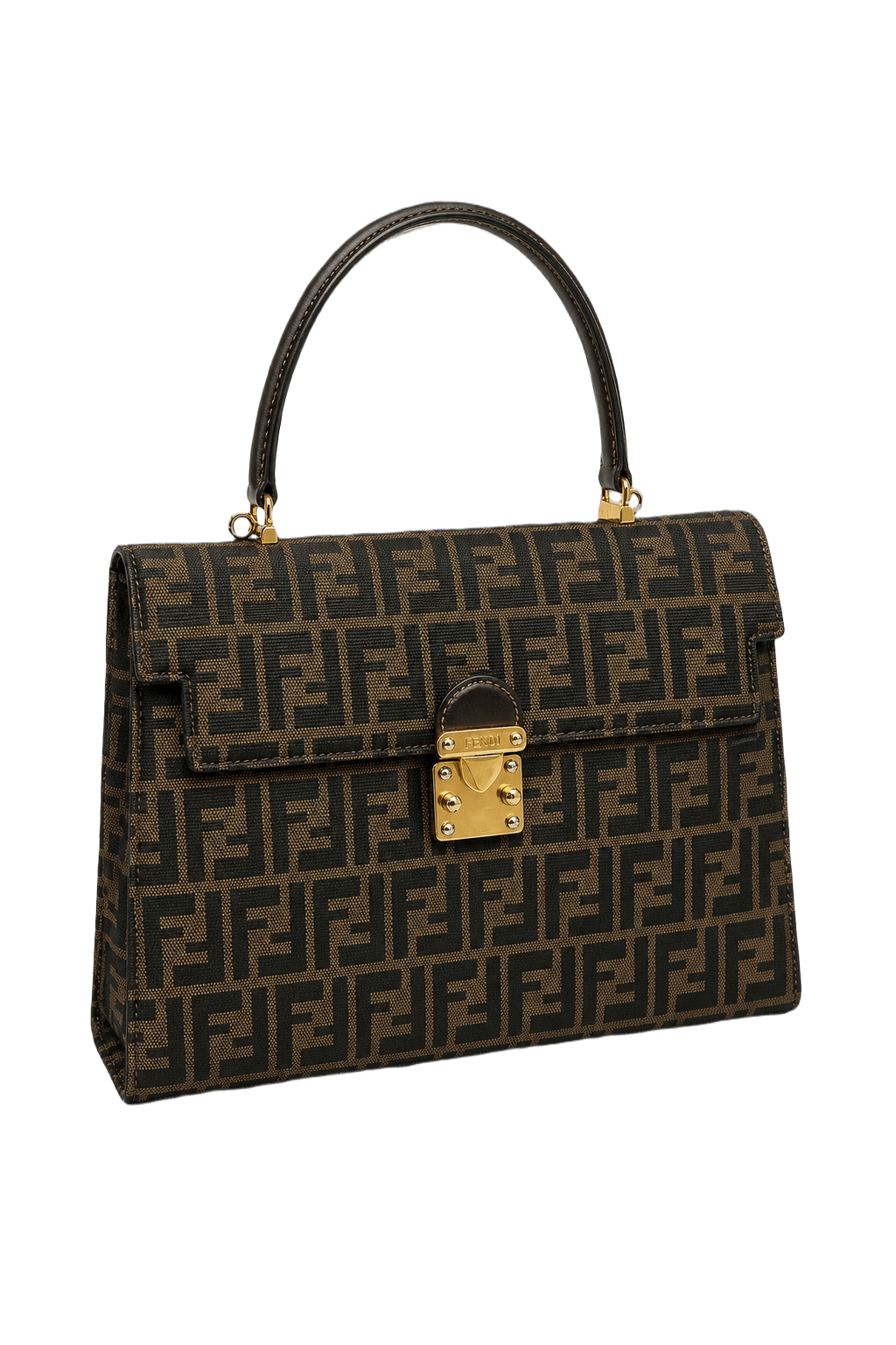 1990s Brown Canvas Bag - Front View