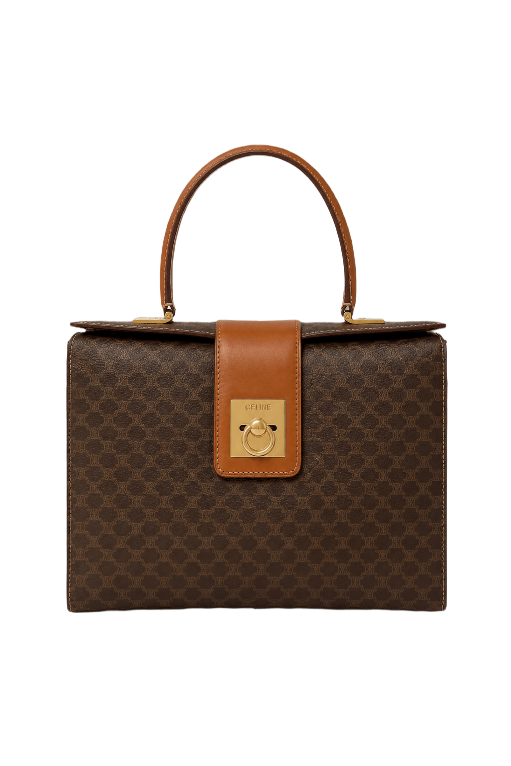 1980s Brown Canvas Bag - Front View