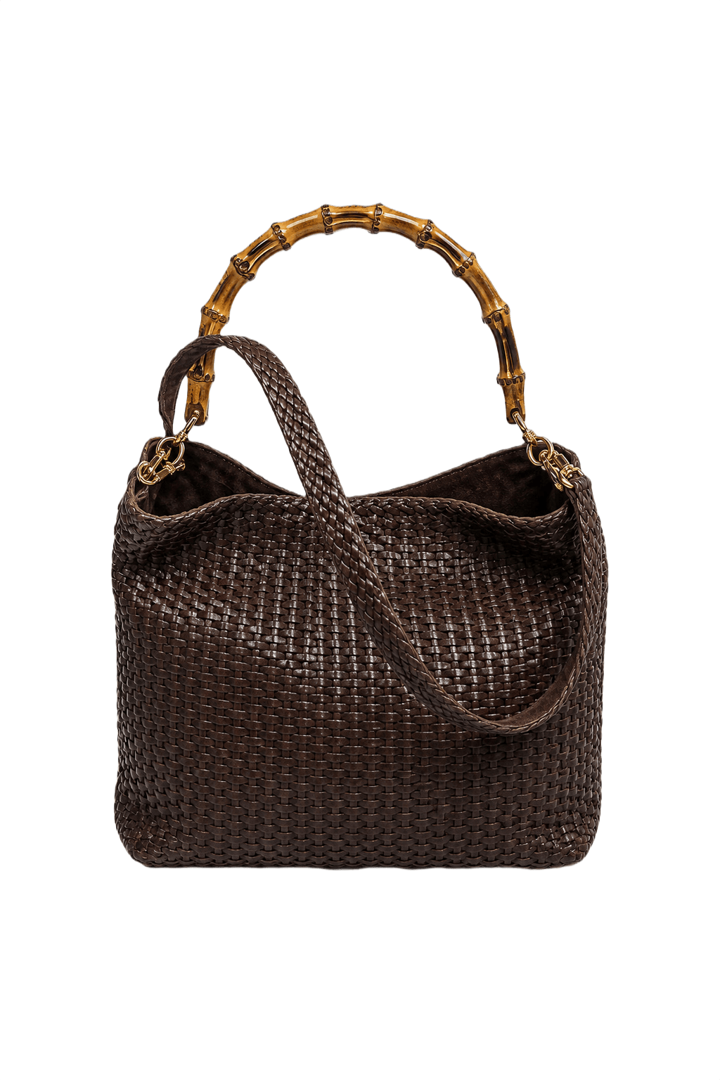 1990s Dark Brown Leather Bag - Front View