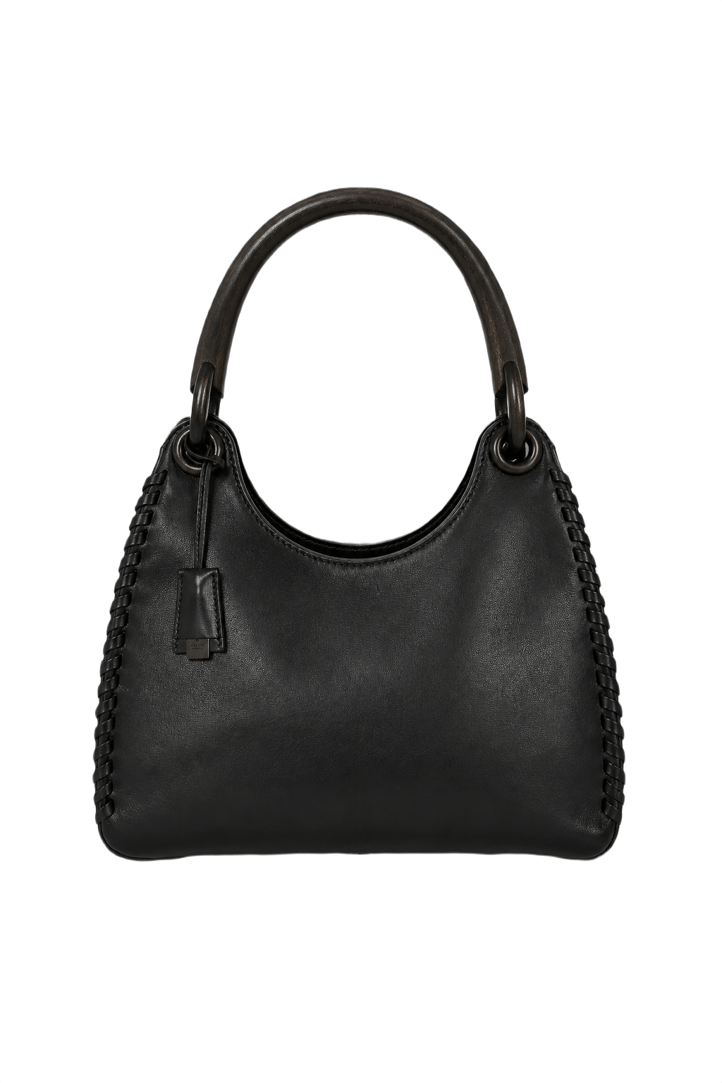 1990s Black Leather Bag - Front View