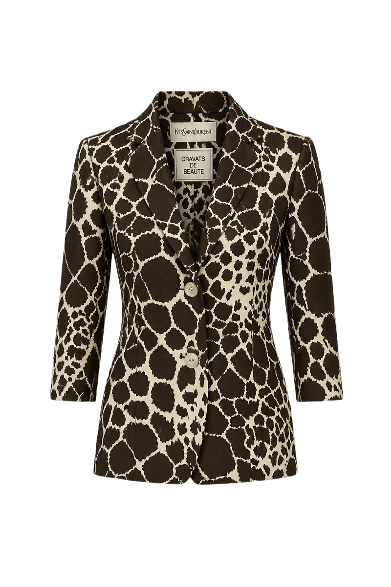 1980s Brown Polyester Blazer - Front View