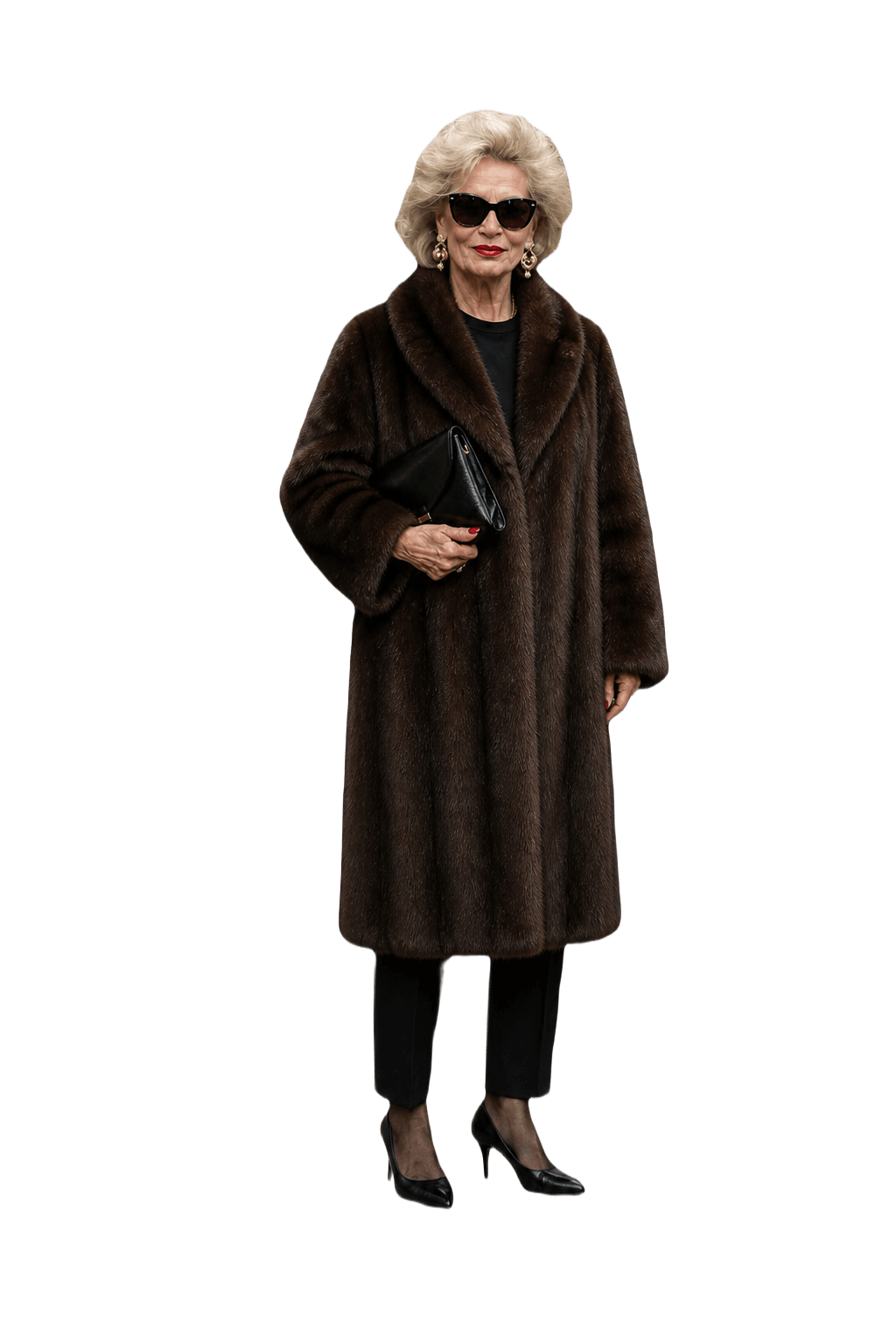 1980s Dark Brown Mink Fur Coat - Model