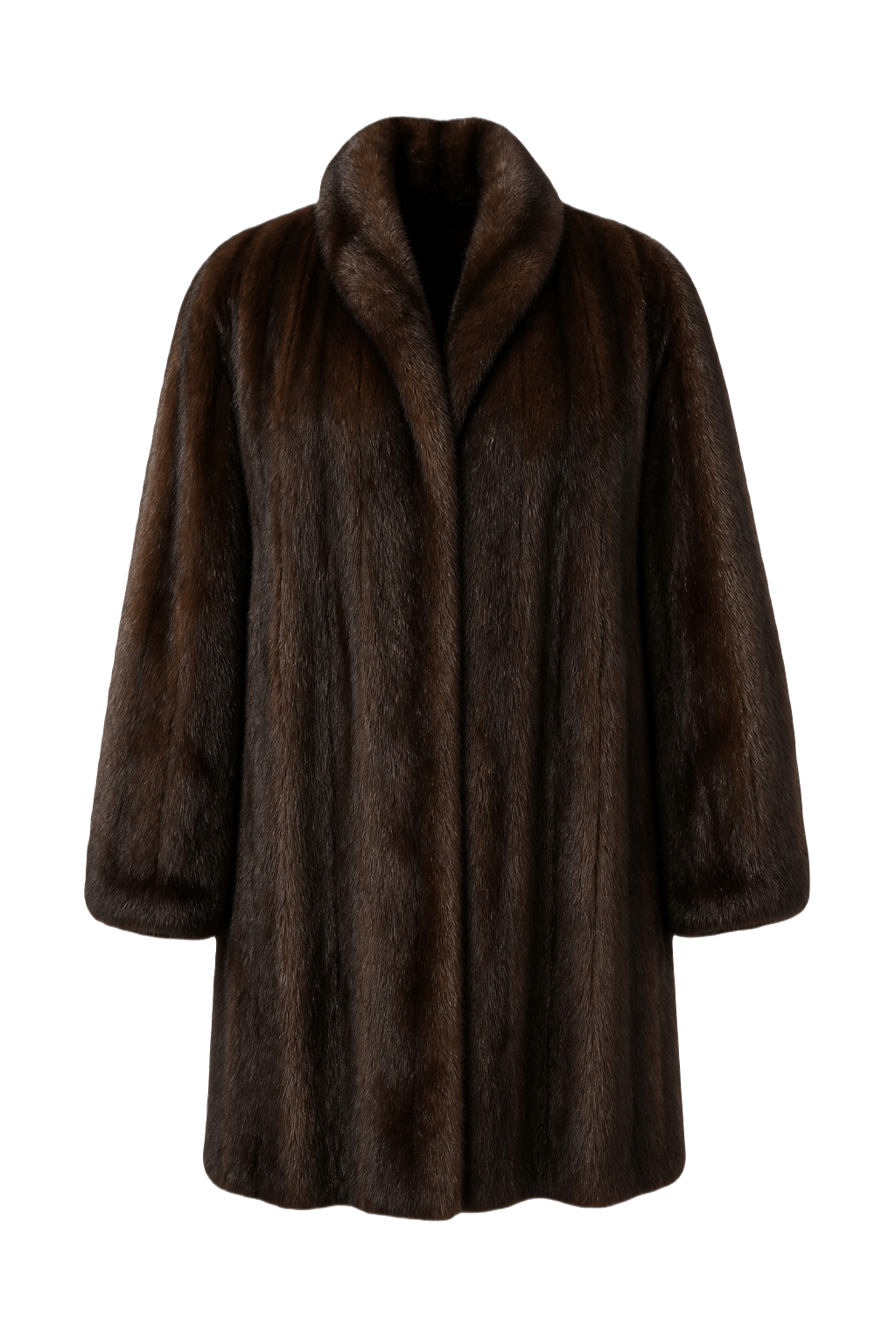 1980s Dark Brown Mink Fur Coat - Front View