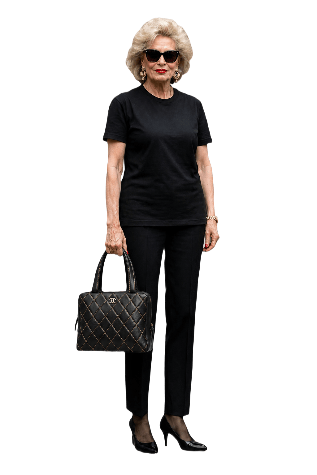 1980s Black Leather Handbag - Model