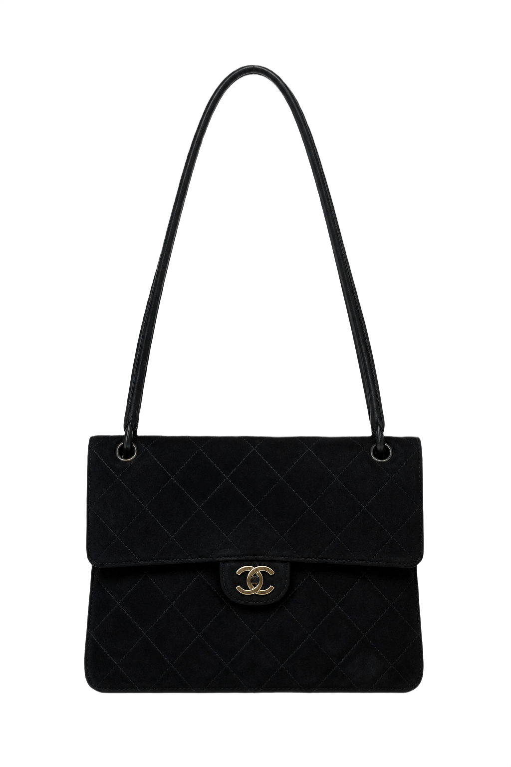 1990s Black Leather Bag - Front View