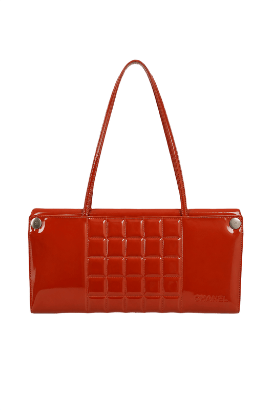 1990s Red Patent Leather Handbag - Front View