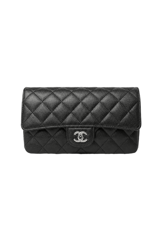[1990s] Black Leather Bag - Front View