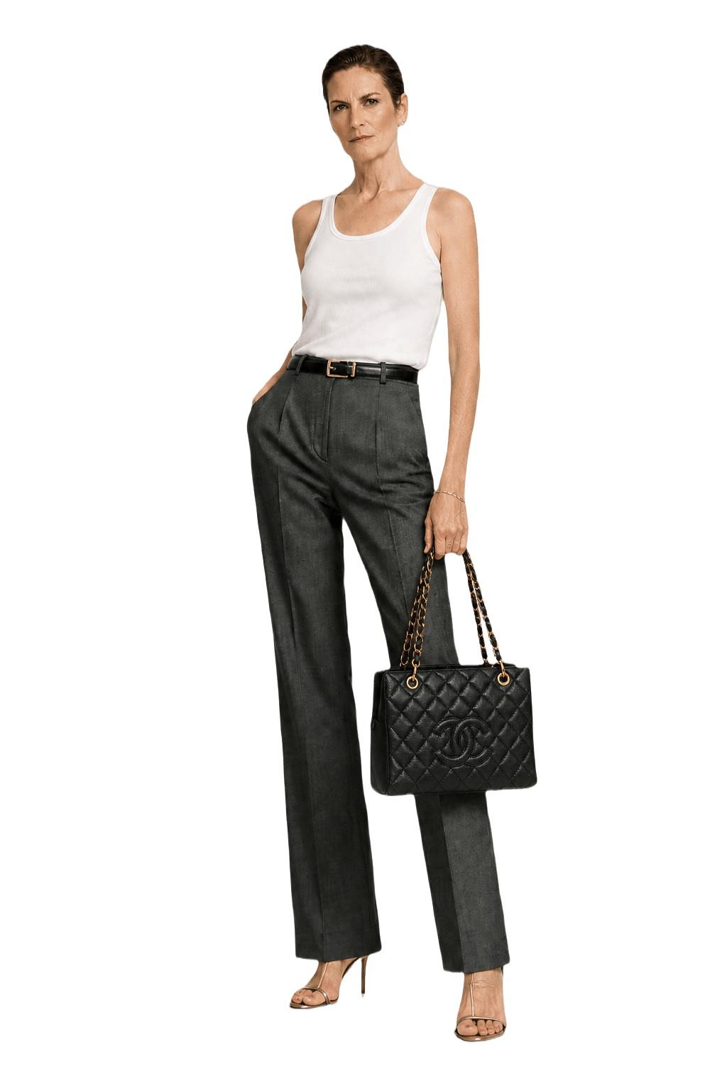 1990s Black Leather Handbag - Model