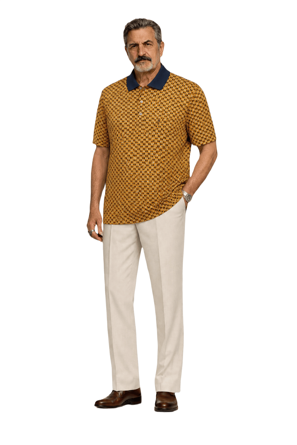 1980s Yellow Cotton Polo - Model