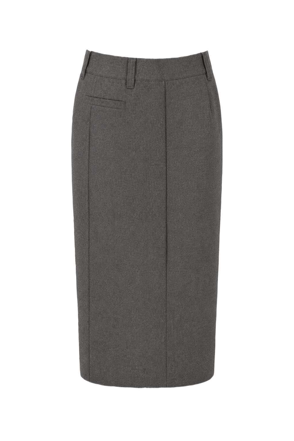 1990s Charcoal Grey Wool Skirt - Front View