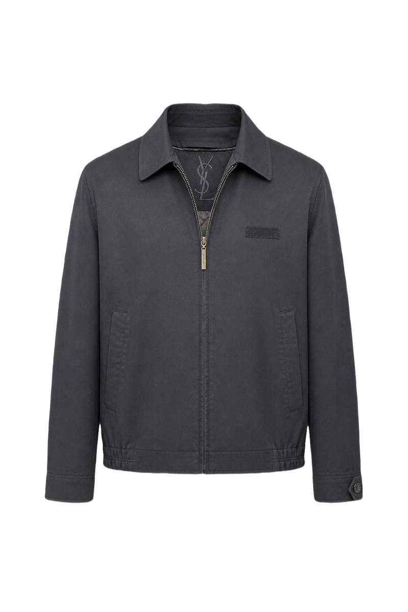 1990s Navy Blue Cotton Jacket - Front View
