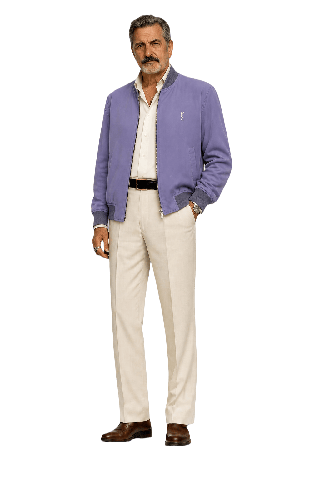 1980s Purple Cotton Jacket - Model