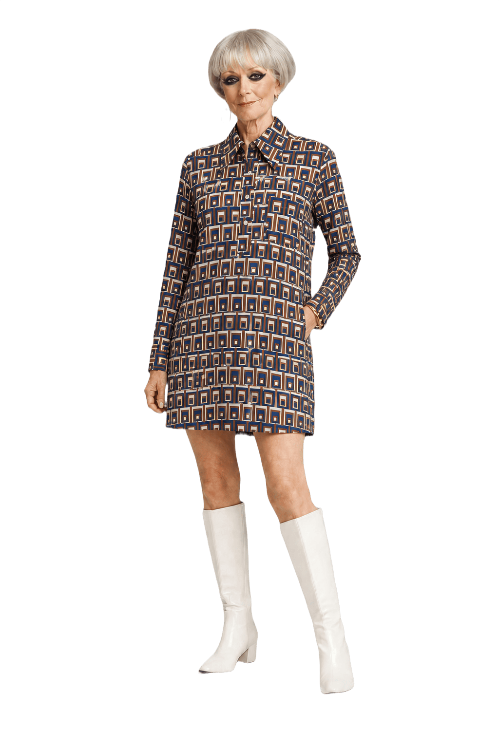 1970s Brown Polyester Shirt - Model