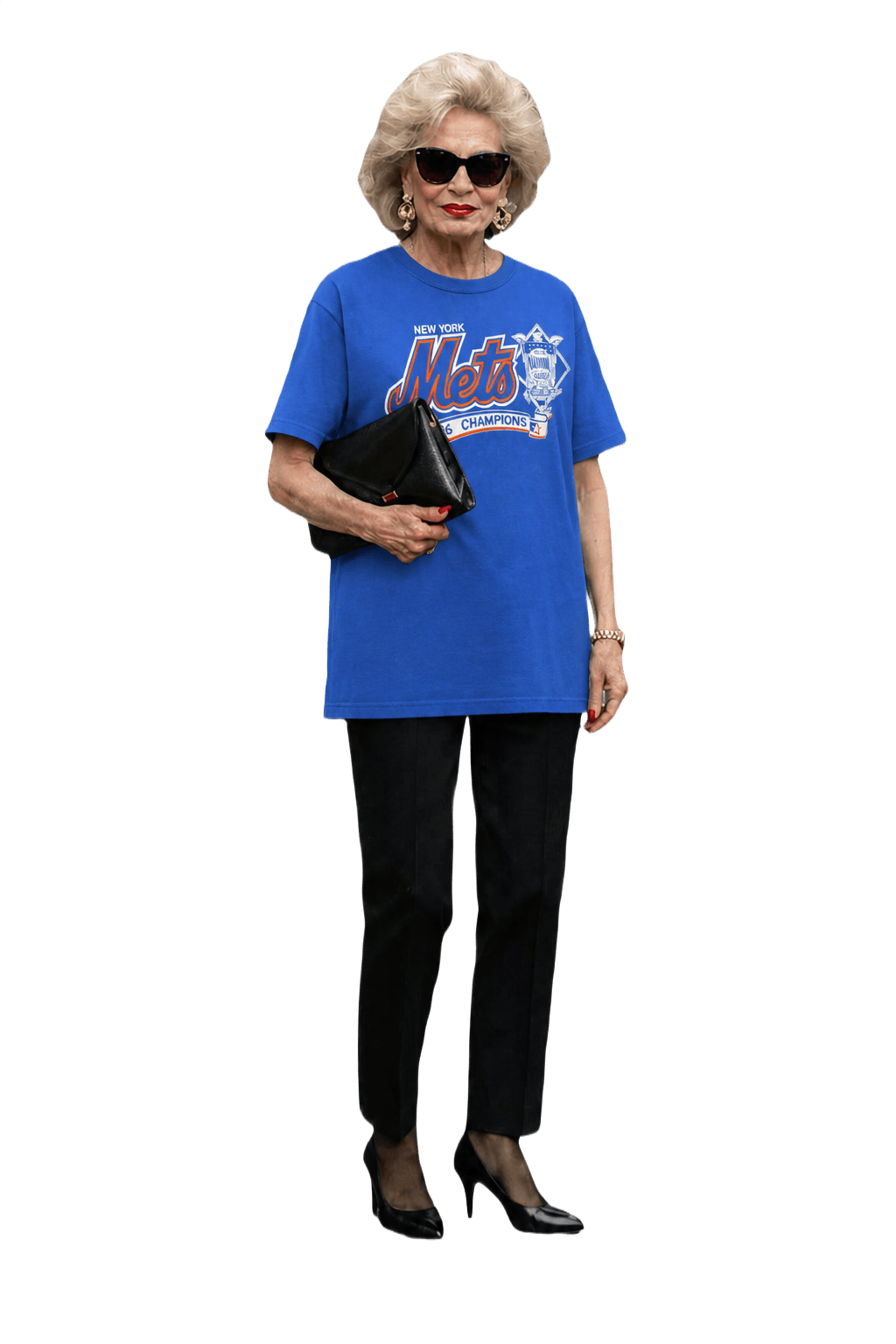 1990s Blue Cotton T-Shirt - Model