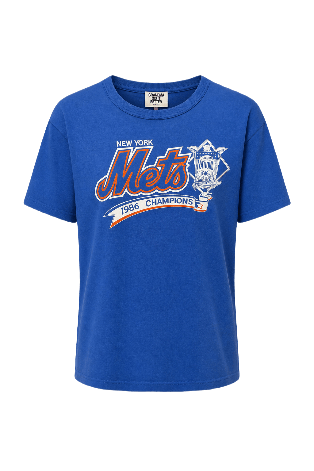 1990s Blue Cotton T-Shirt - Front View
