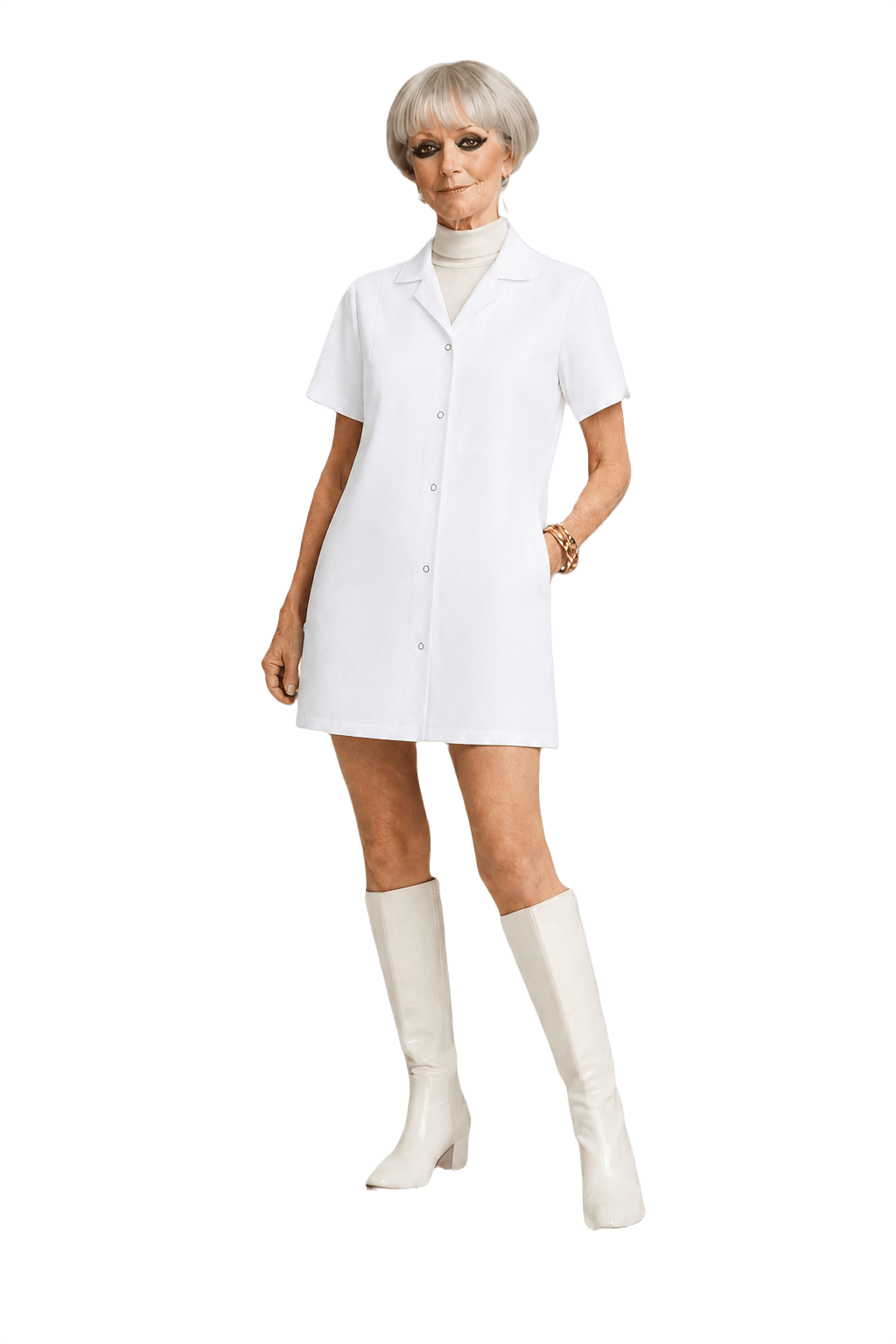 1960s White Cotton Shirt - Model