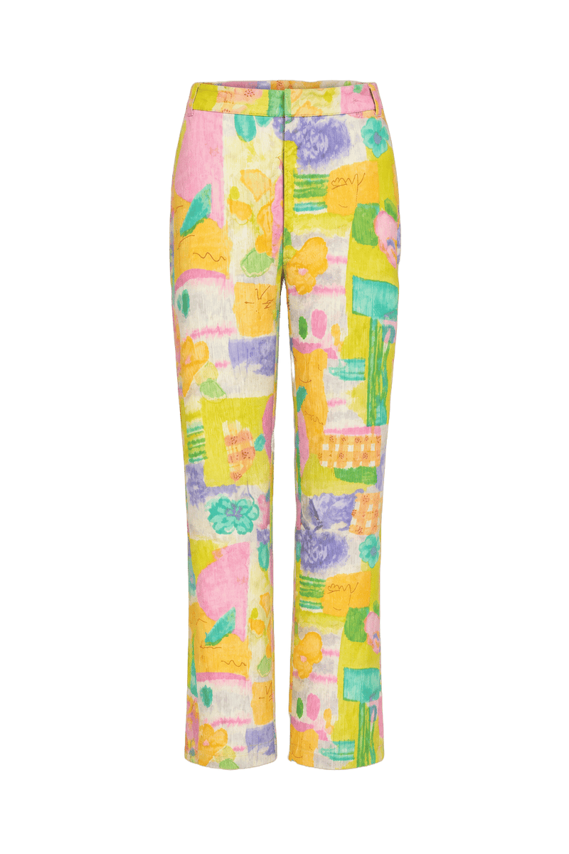 1980s Multicolor Polyester Pants - Front View