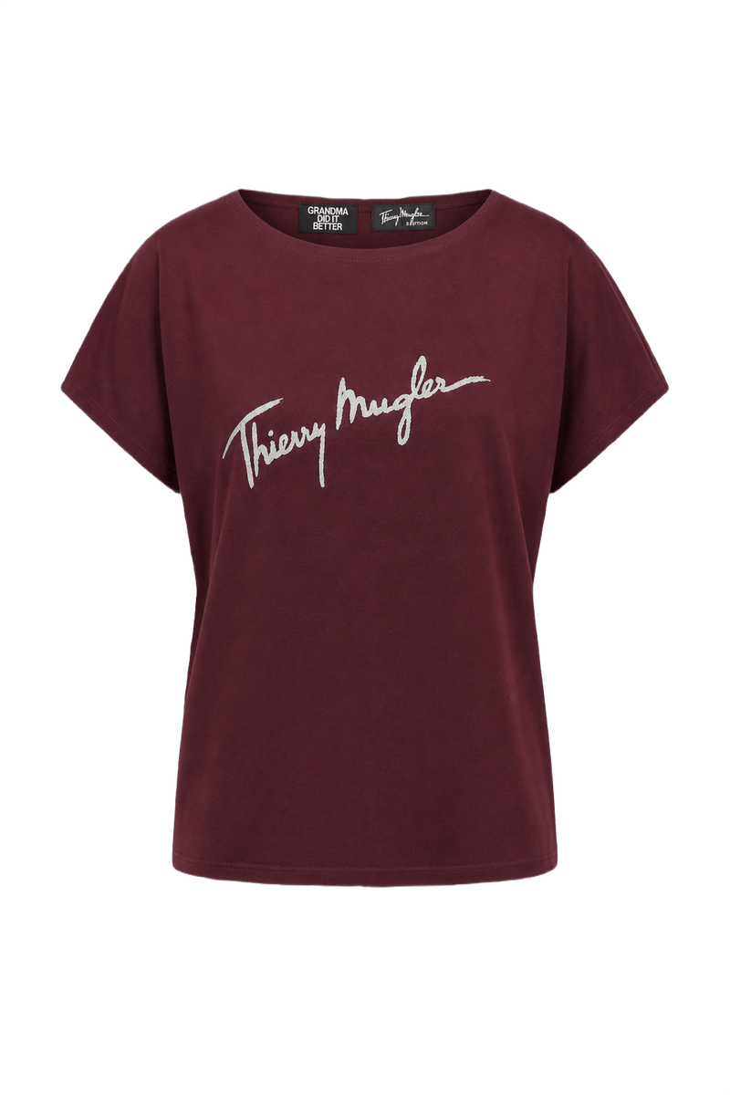 1980s Deep Burgundy Cotton T-Shirt - Front View