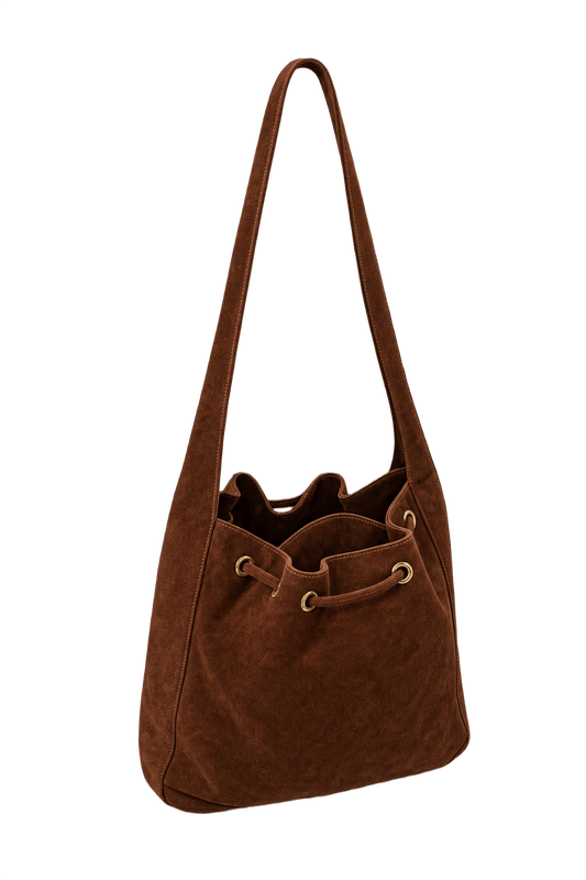 1990s Brown Suede Bag - Front View
