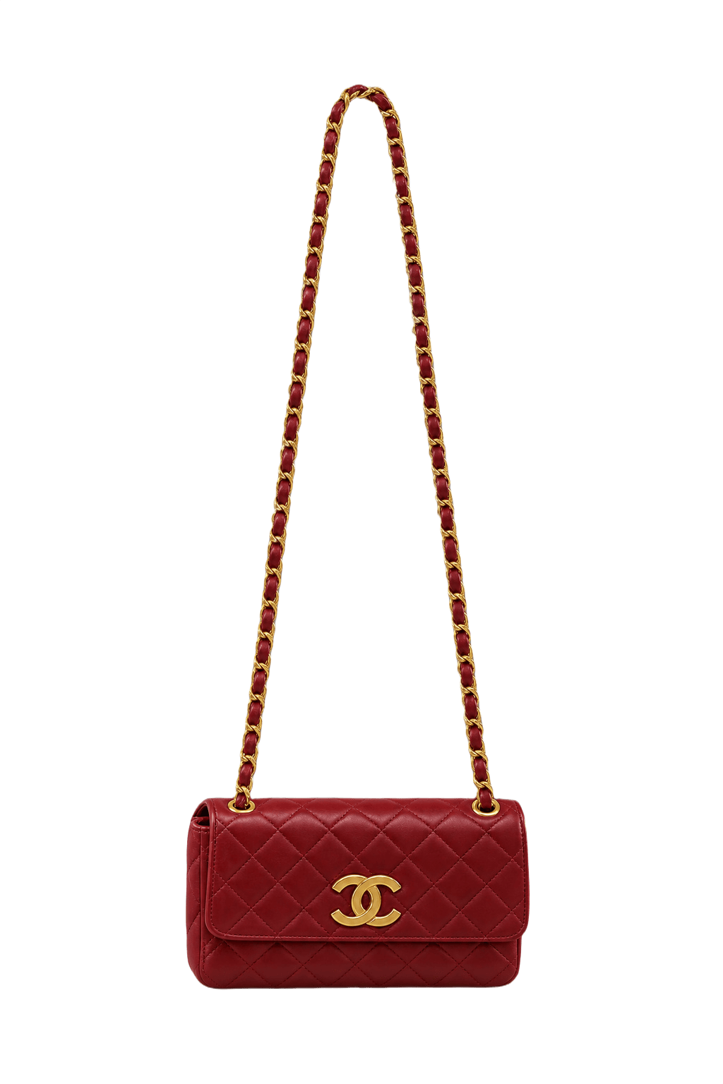 1990s Red Leather Bag - Front View