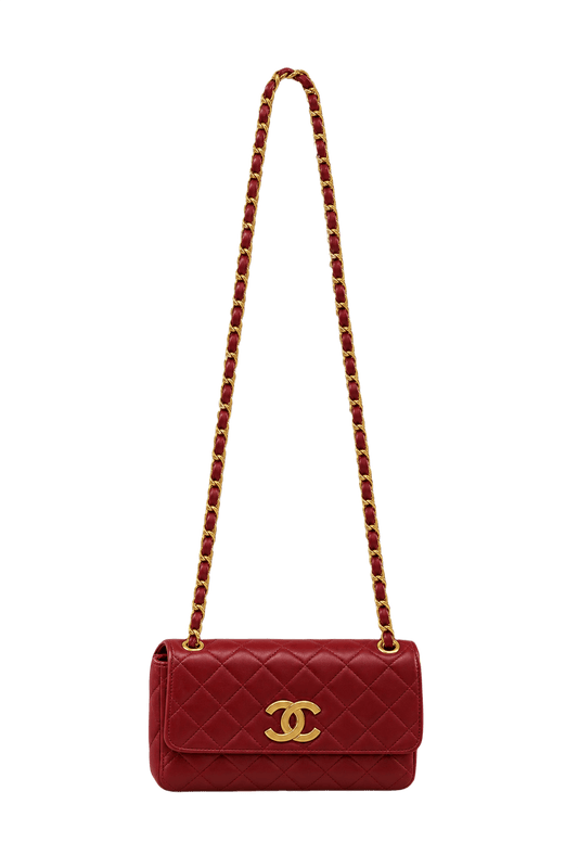 1990s Red Leather Bag - Front View