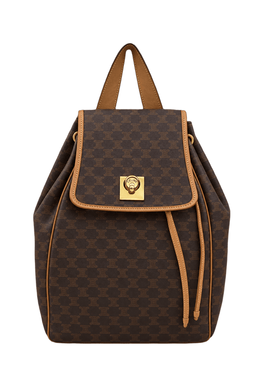 1990s Brown Canvas Backpack - Front View