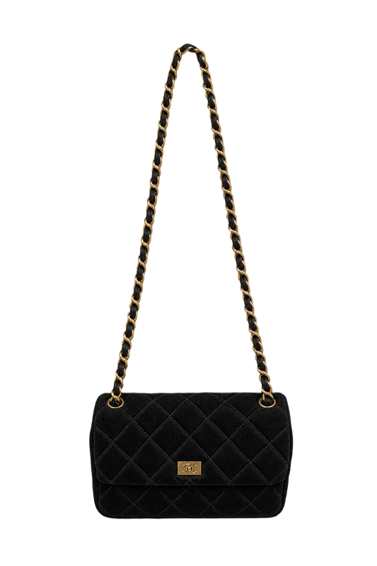 1990s Black Leather Bag - Front View