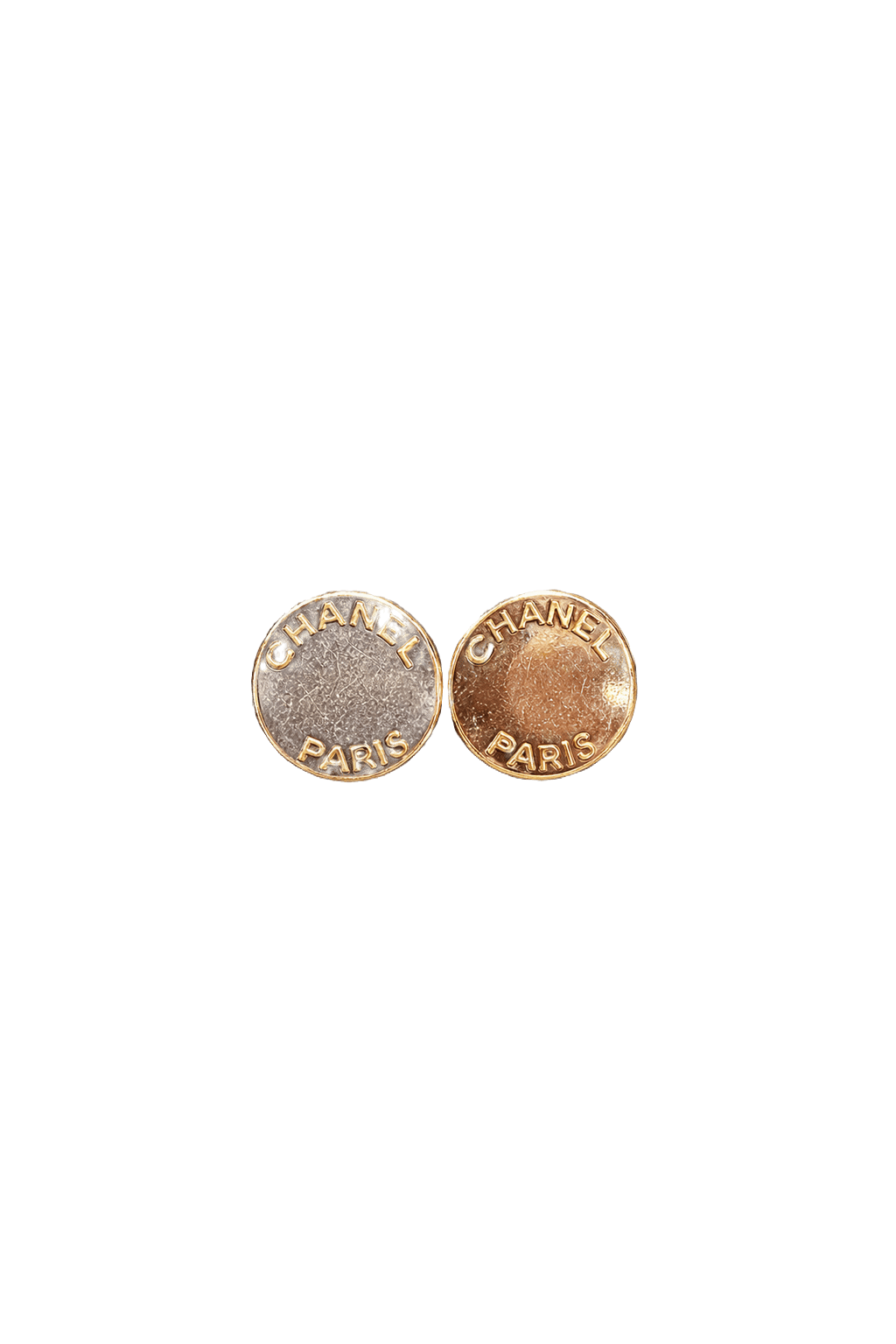 1990s Metallic Metal Earrings - Front View