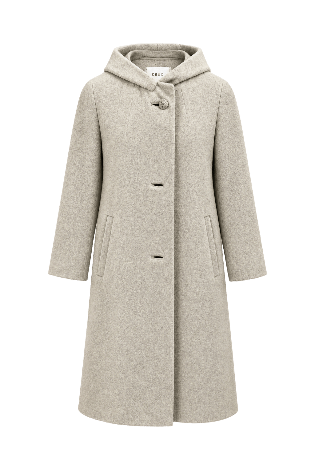 1960s Cream Wool Blend Coat - Front View