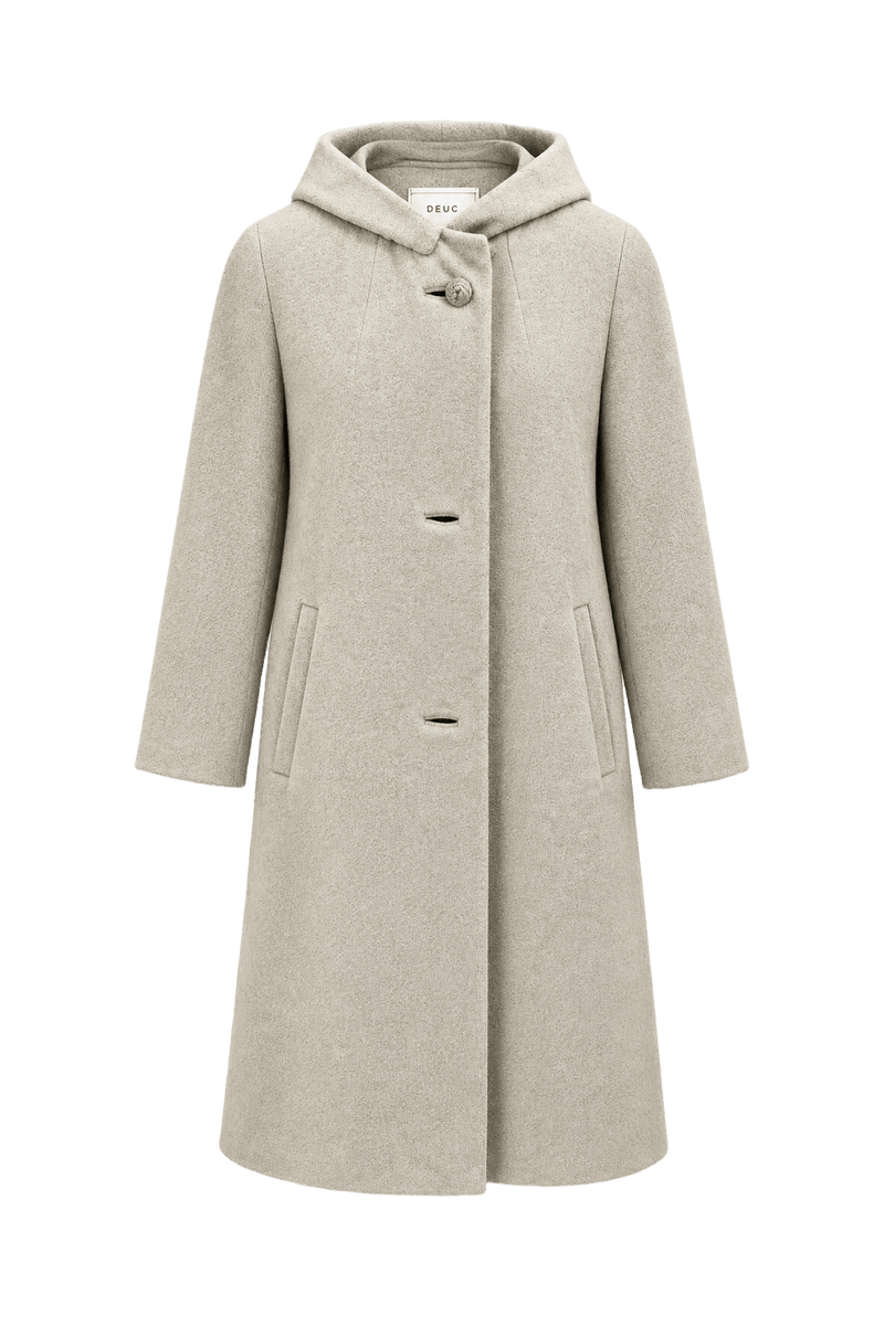 1960s Cream Wool Blend Coat - Front View