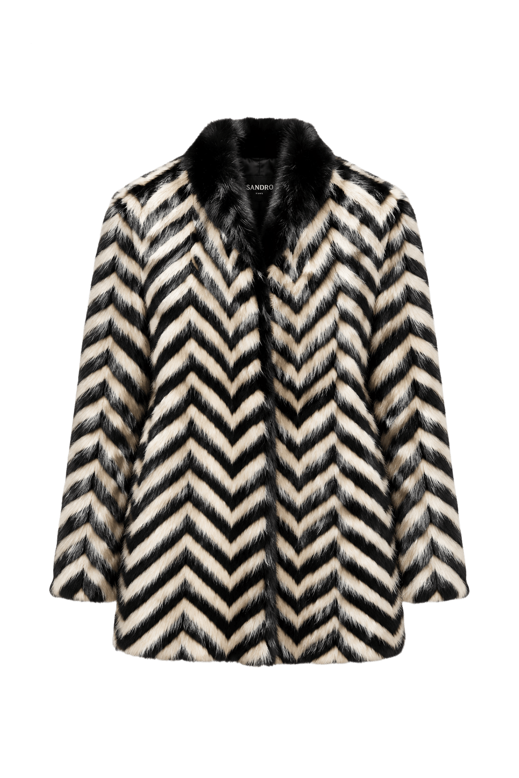1980s Black Faux Fur Coat - Front View
