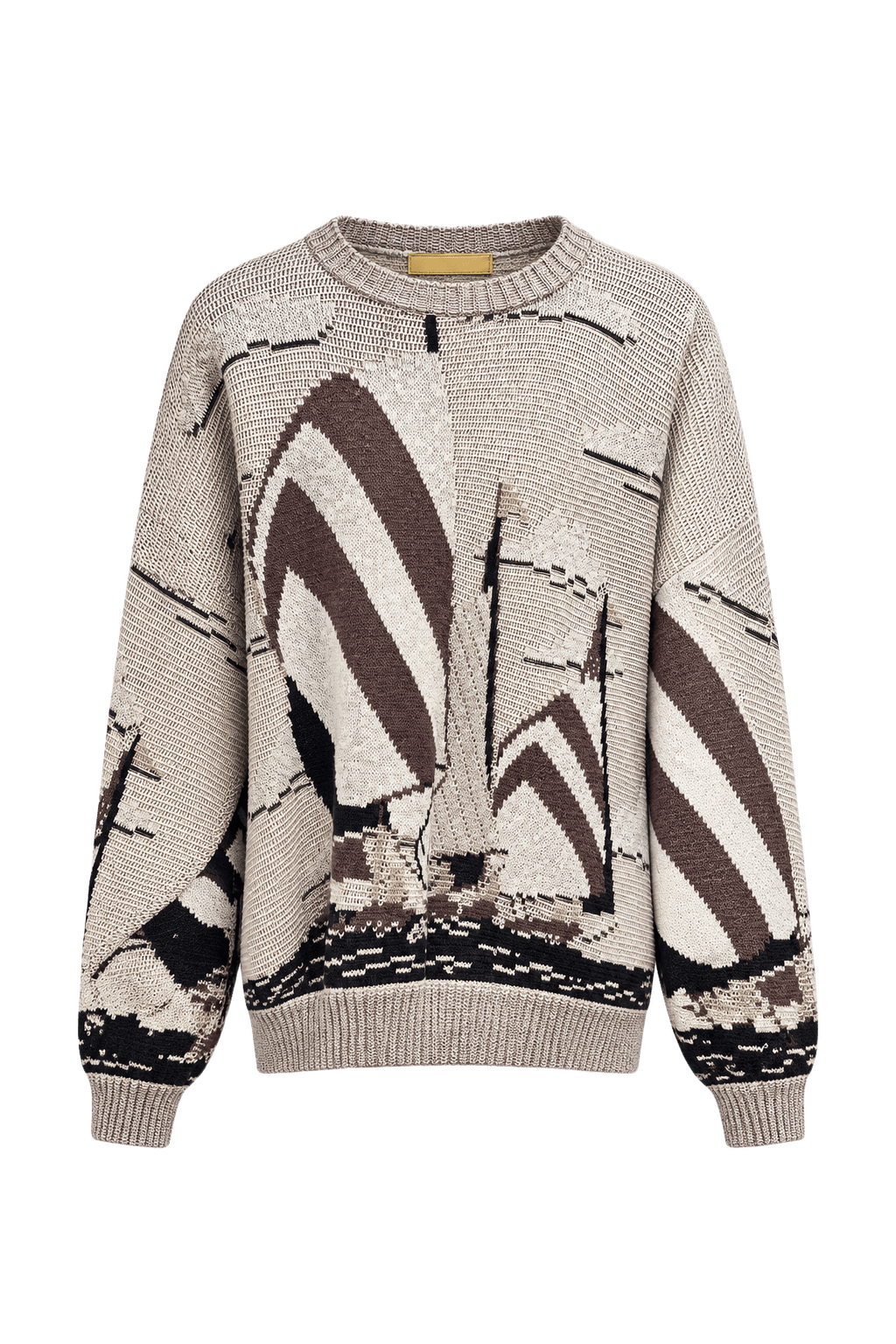 1980s Beige Wool Blend Sweater - Front View