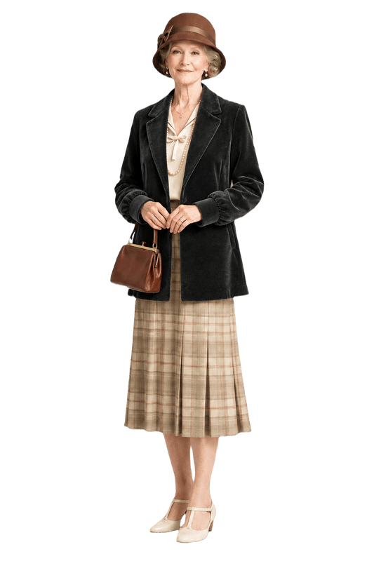 1930s Black Velvet Blazer - Model