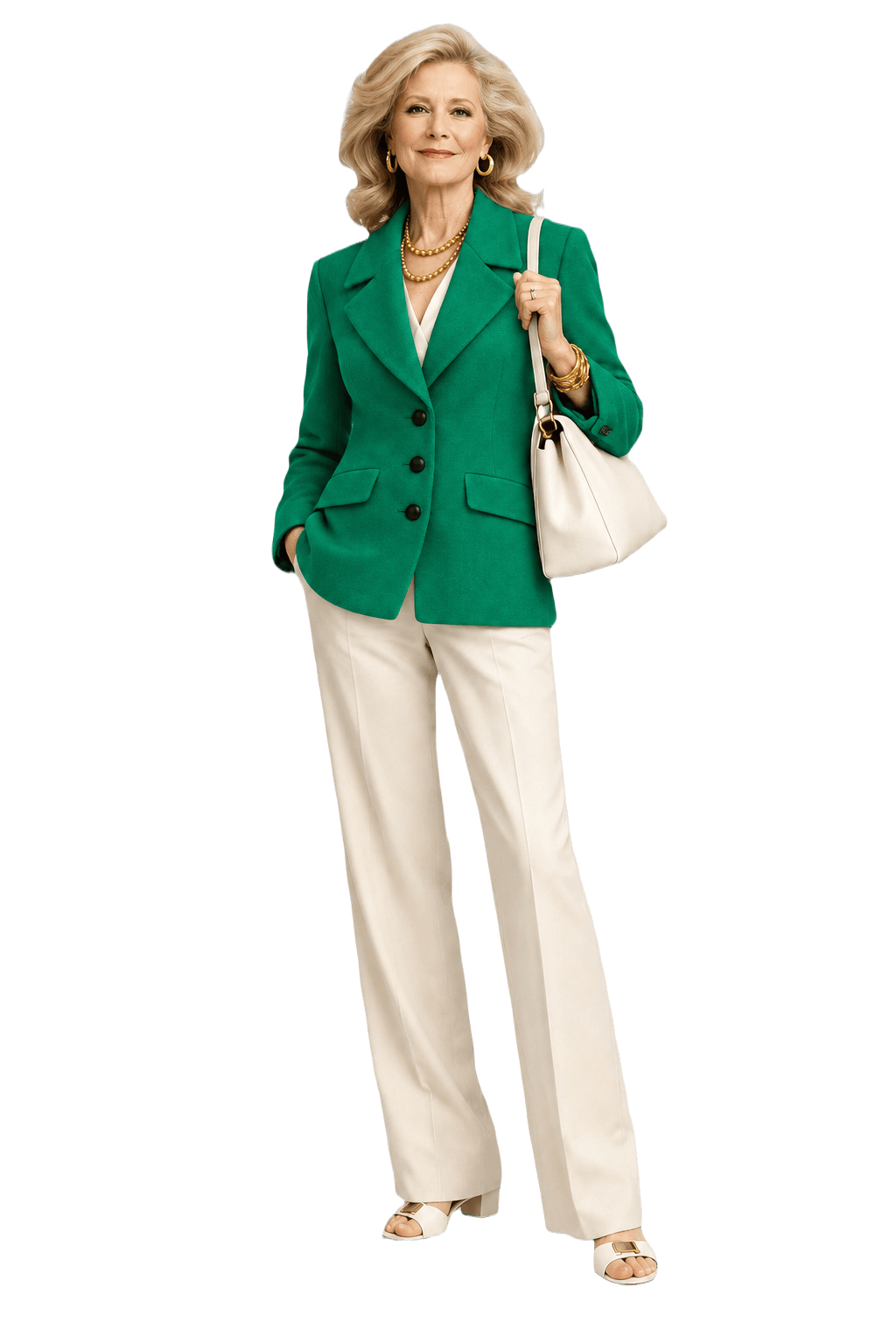 1970s Green Wool Blazer - Model