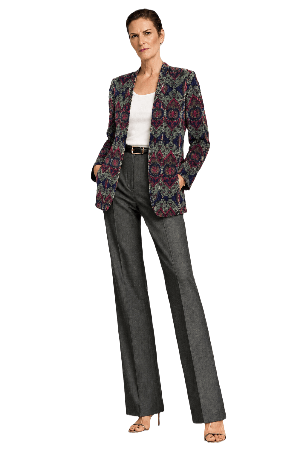 1990s Multicolor Velvet Jacket - Model