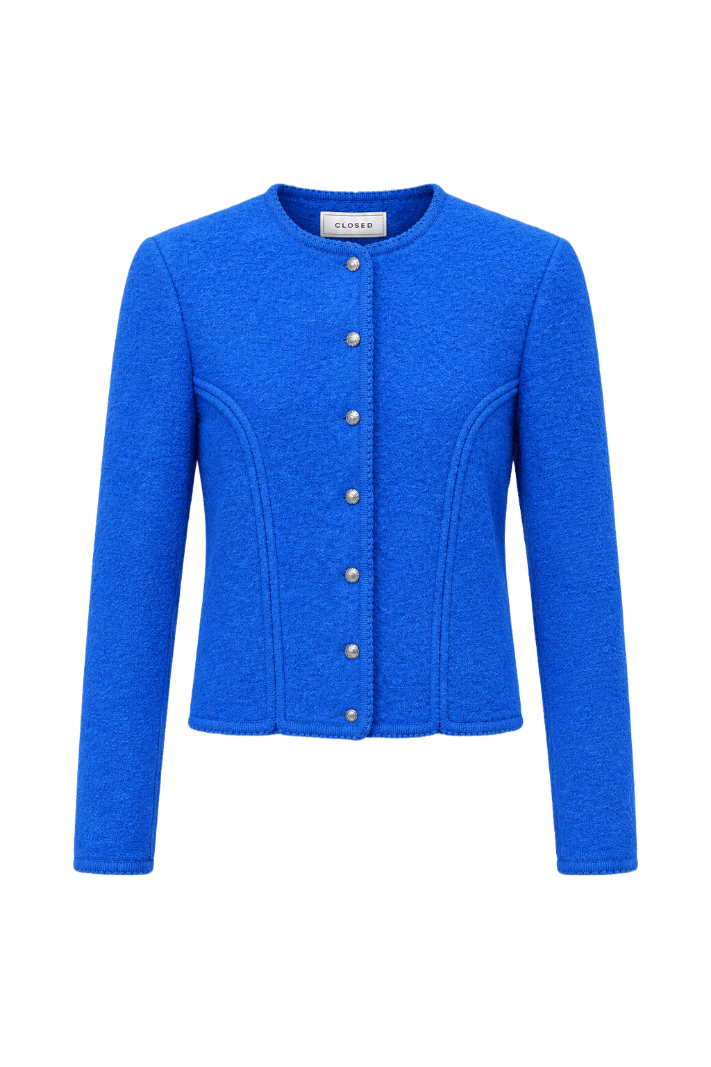 1960s Vibrant Blue Wool Jacket - Front View