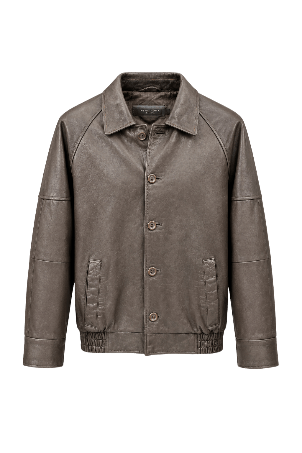 1980s Brown Leather Leather Jacket - Front View