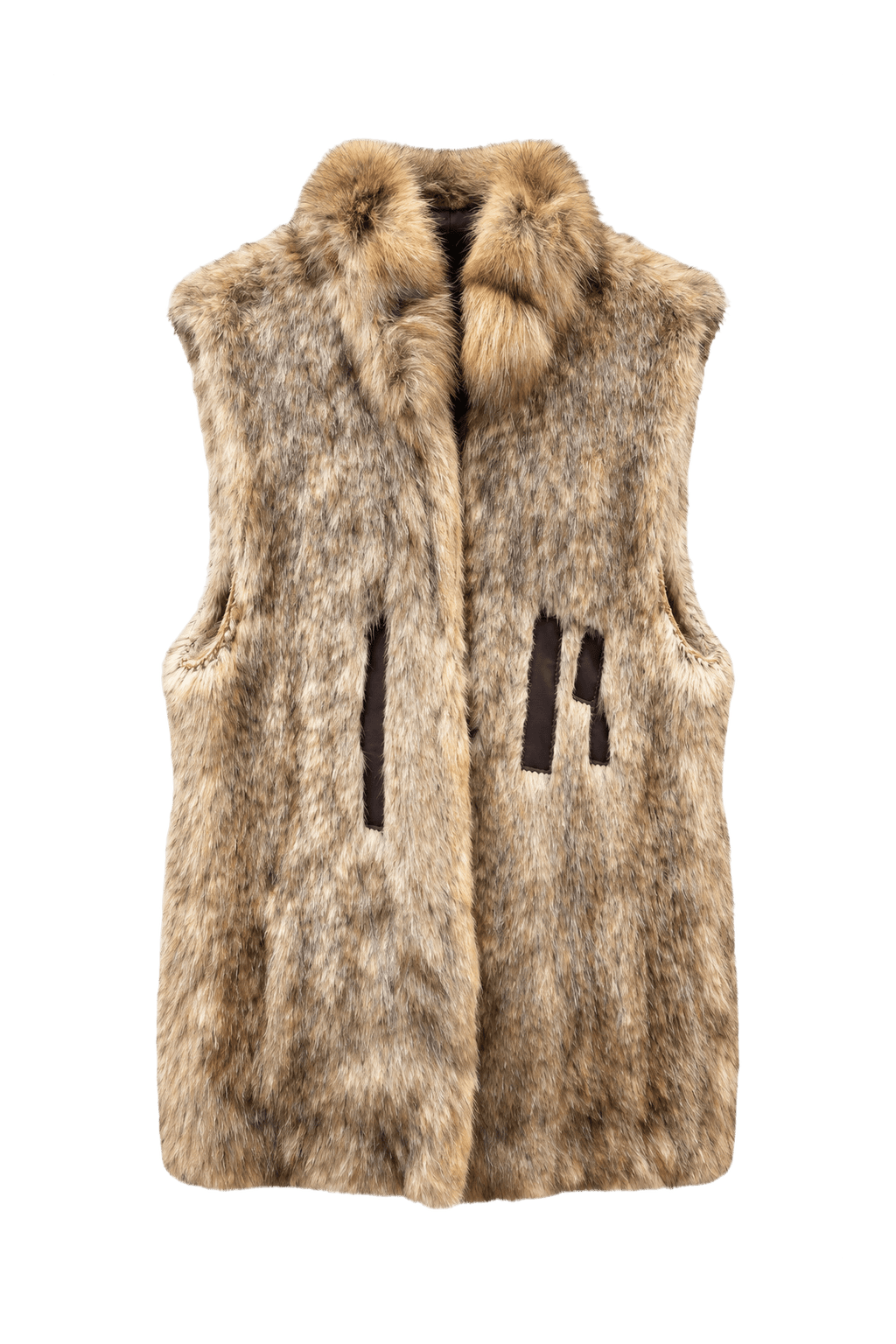 1970s Tan Fur Fur Vest - Front View