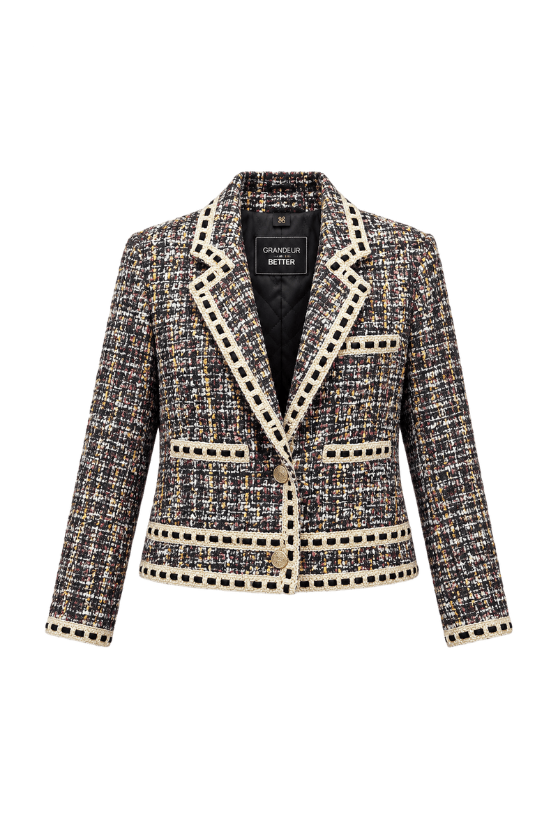 1980s Multicolor Tweed Tweed Jacket - Front View