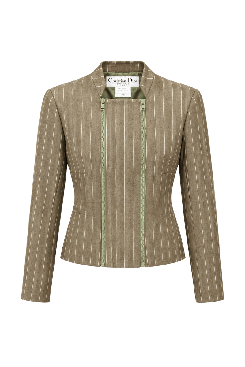 1990s Beige Wool Jacket - Front View