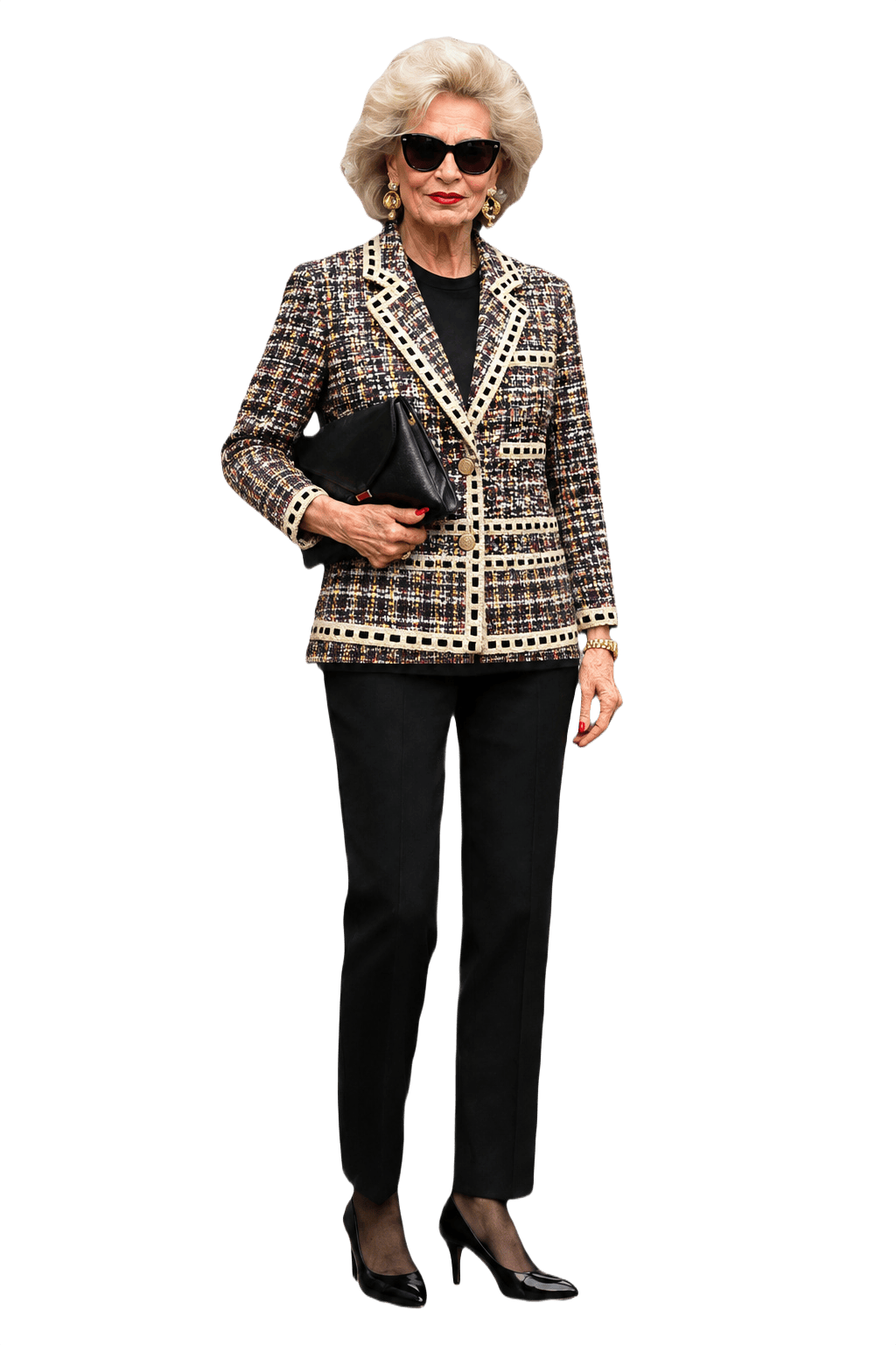 1980s Multicolor Tweed Tweed Jacket - Model